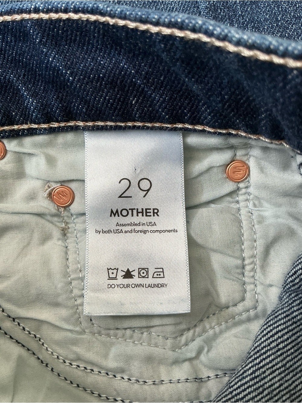 MOTHER SUPERIOR Jeans Mid-Rise Full-Pipe Flood Fray Unplugged Blue Size 29 - Picture 12 of 16